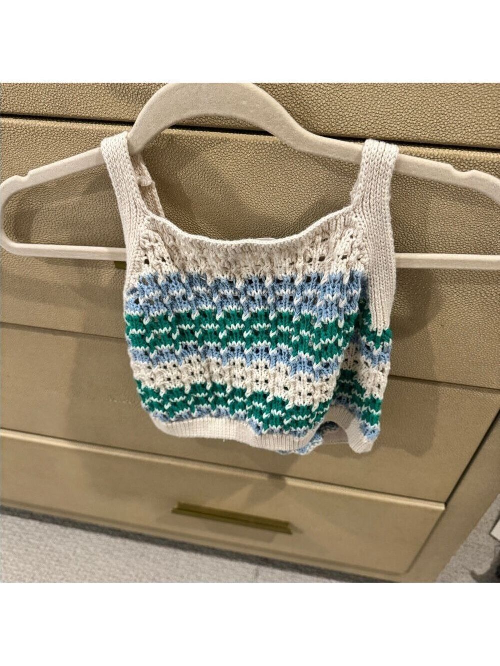 Zara Kids Crochet Tank Top - Cream, Blue, Green - Picture 3 of 3